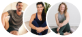 Foto de perfil de tres profesores de yoga